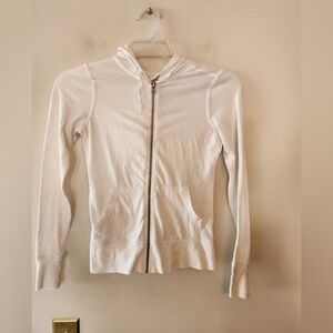 So white lightweight full zip hoodie jacket size womens small